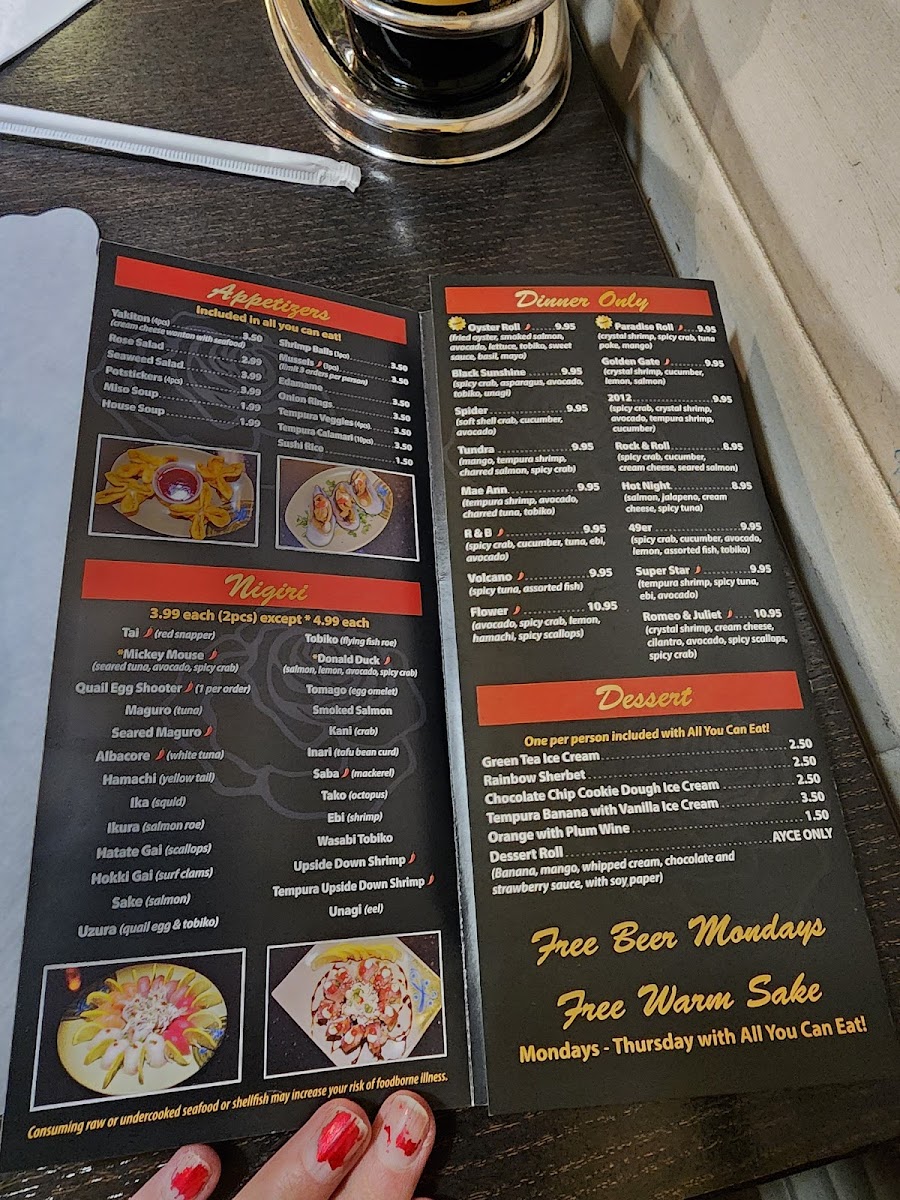 Sushi Rose Menu - Image 1
