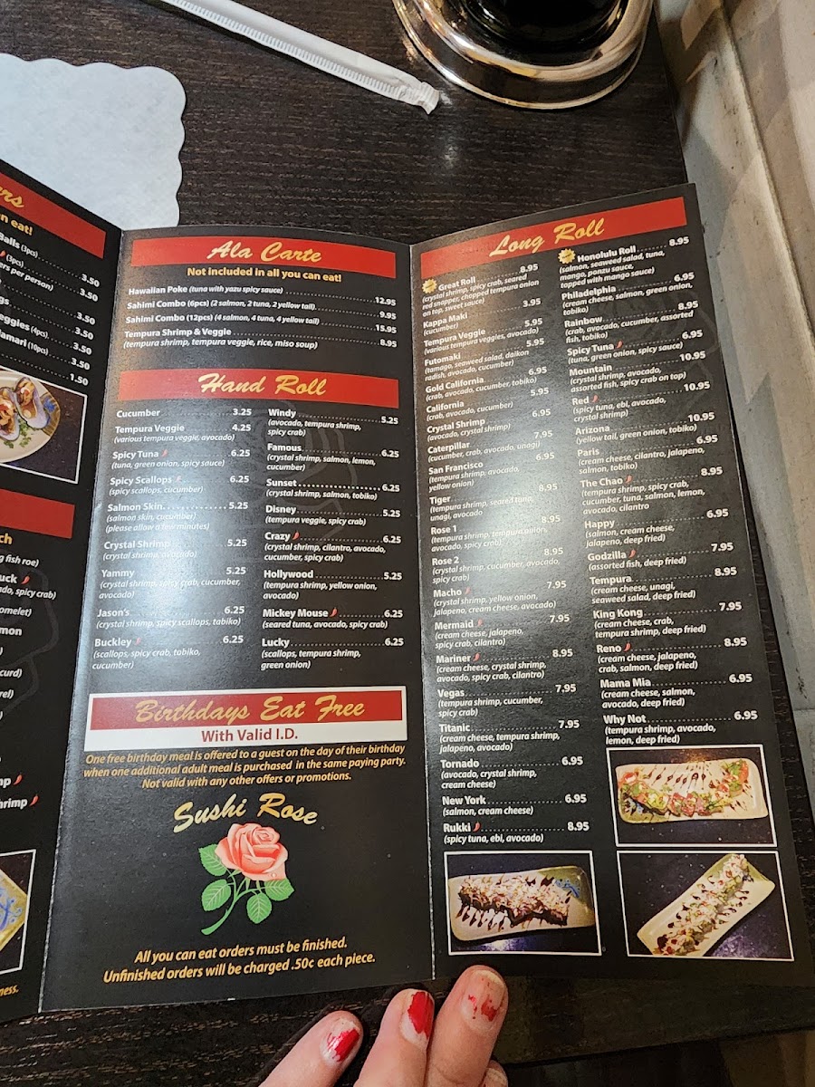 Sushi Rose Menu - Image 2